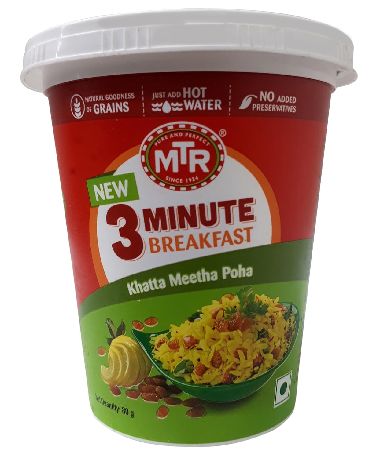 MTR Khatta Meetha Poha - 3 Minute Breakfast, 80g Cup